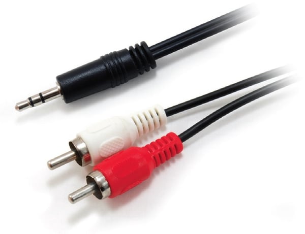 Equip 14709207 lydkabel 2,5 m 3.5mm 2 x RCA Sort