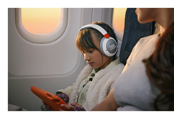 JBL Junior 470NC Kuulokkeet Langaton Pääpanta Puhelut/Musiikki USB Type-C Bluetooth Vaaleanharmaa, Valkoinen