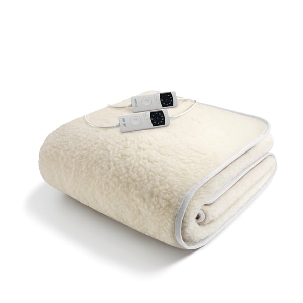 Imetec Adapto Plus Lana-merino Matr Sähkökäyttöinen sängynlämmitin 150 W Luonnollinen Villa, Polyesteri