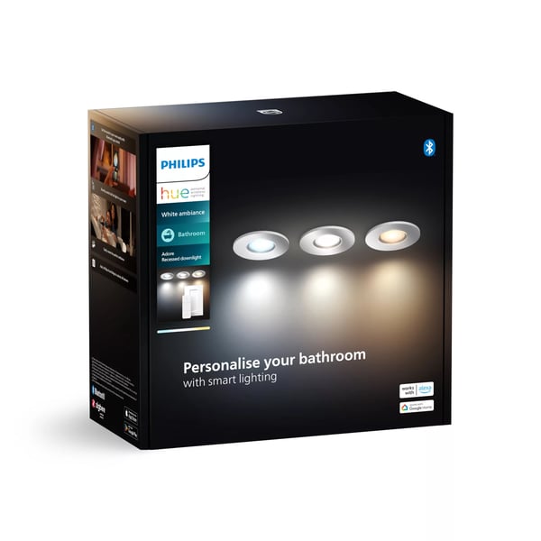 Philips Hue White ambiance Adore indbygningsspot til badeværelse (3-pak)