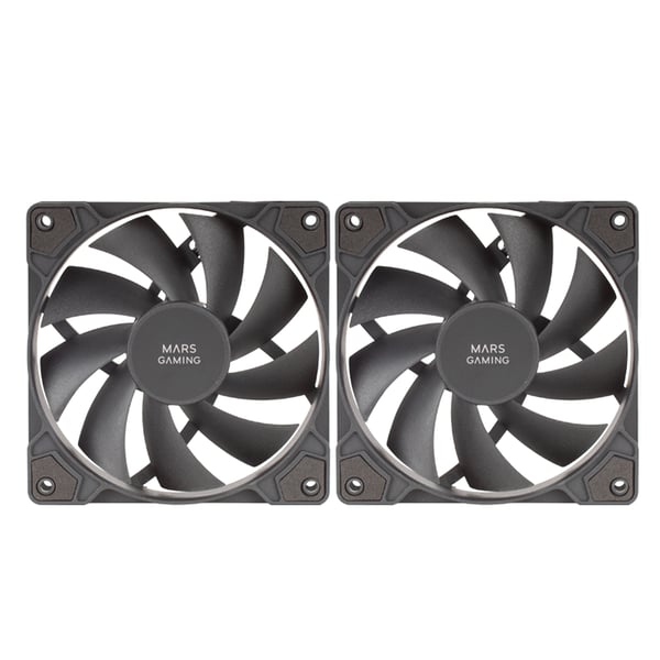Mars Gaming MFPROX2 kylsystem för dator Datorväska Fan 12 cm Svart 2 styck