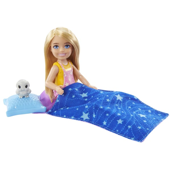 Barbie Dreamhouse Adventures It Takes Two Chelsea-campingdukke med kæleugle og tilbehør, til børn fra 3 til 7 år