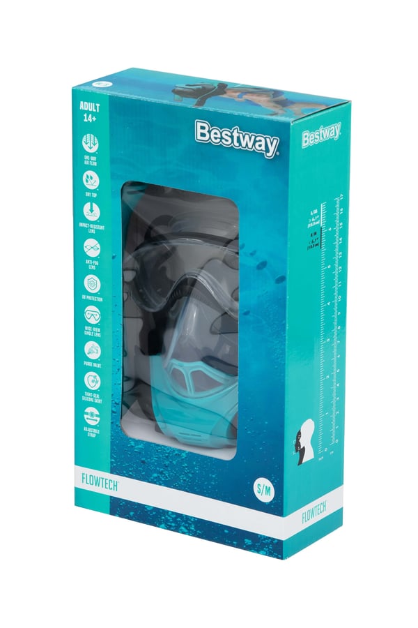 Bestway 24060 / 23 dykkemaske Silikone Sort, Rød, Transparent, Turkis Voksen