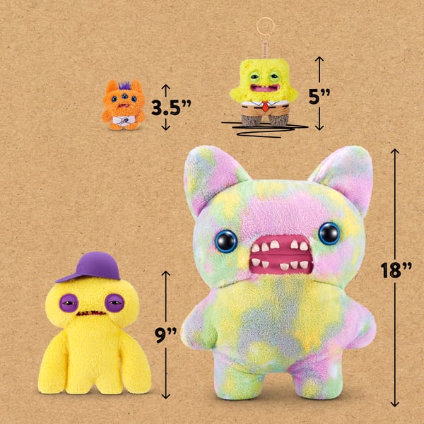 Hug-A-Lumps Fuggler SpongeBob 13 cm Licenseret Nøglering Sortiment