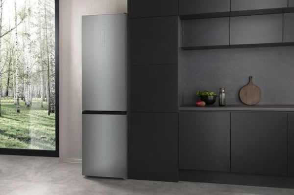 Hisense RB434N4BCB køle-/fryseskab Fritstående 331 L Grå, Rustfrit stål