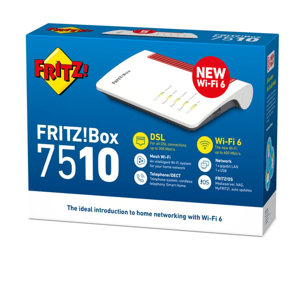 Box FRITZ! 7510 INT trådløs router Gigabit Ethernet Enkelt band (2,4 GHz) Hvid
