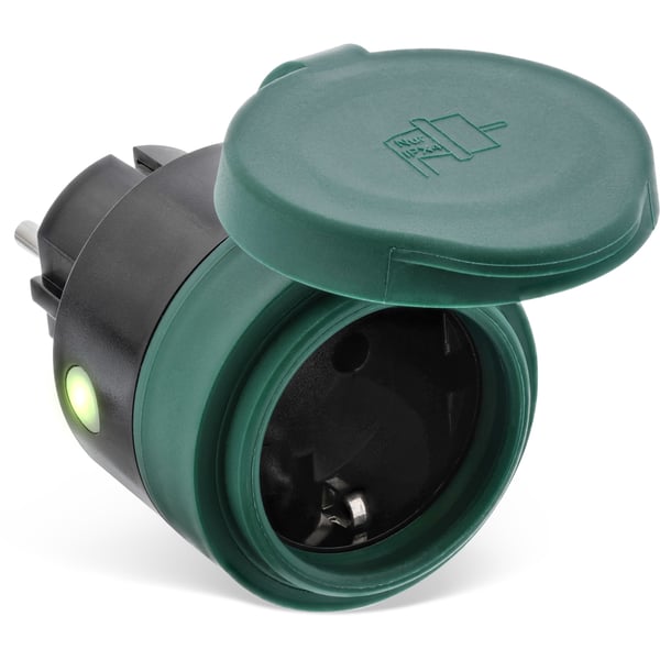 InLine 40155O smart stik 3680 W Sort, Grøn