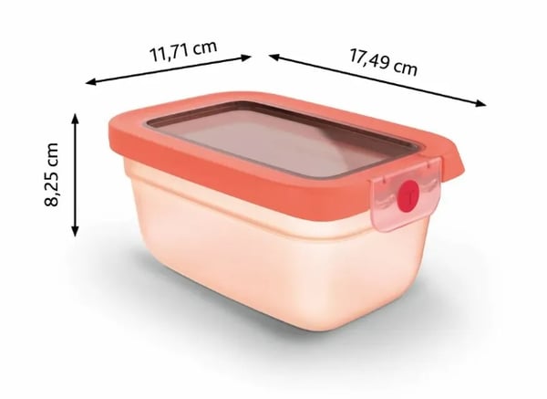 Tefal oneClick N1210510 ruoansäilytysrasia Suorakulmainen Laatikko 0,75 L Oranssi 1 kpl