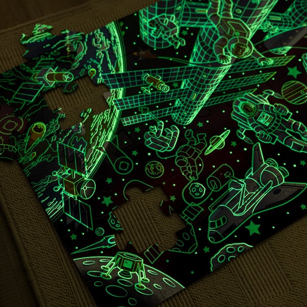Melissa & Doug Outer Space Glow-in-the-Dark Kuviopalapeli 48 kpl Avaruus