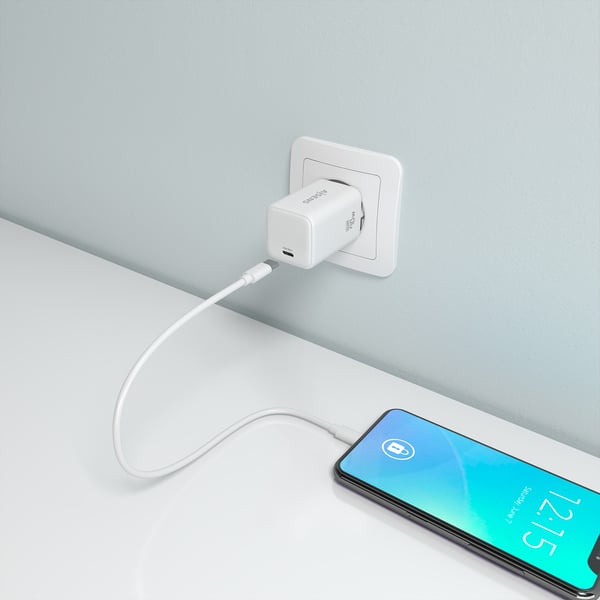 AISENS ASCH-70W1P088-W oplader til mobil enhed Mobiltelefon, Smartphone, Digitalt kamera, Universel, Tablet, MP3, MP4, Bærbar spillekonsol Hvid Vekselstrøm Hurtig opladning Indendørs