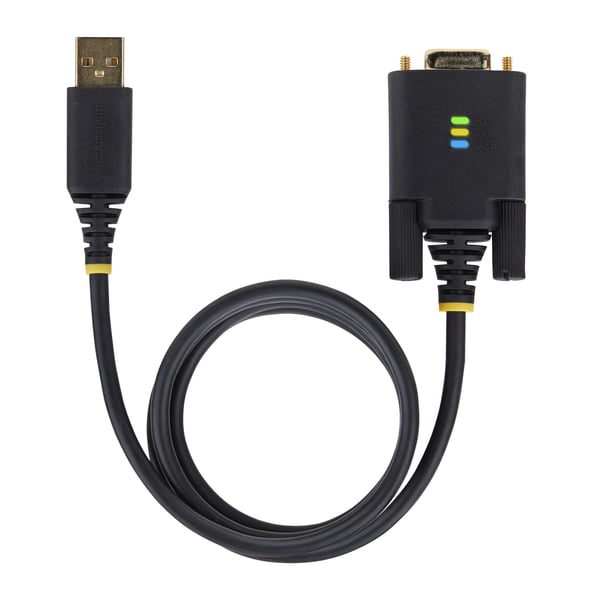 StarTech.com 10ft (3 m) USB till Null Modem seriell adapterkabel, utbytbara DB9 skruvar/muttrar, COM retention, USB-A till RS232, FTDI, Level 4 ESD-skydd, Windows/macOS/ChromeOS/Linux – robust TPE-konstruktion