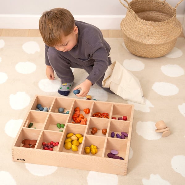 Tickit Wooden Sorting Tray - 14 Way