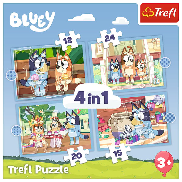 Trefl Bluey and his world Puslespil 12 stk Tegnefilm
