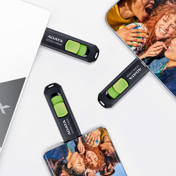 ADATA UC300 USB-sticka 256 GB USB Type-C 3.2 Gen 1 (3.1 Gen 1) Svart, Grön