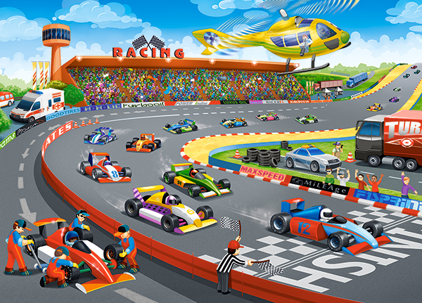 Castorland Formula Racing 120 pcs Puslespil 120 stk Tegnefilm