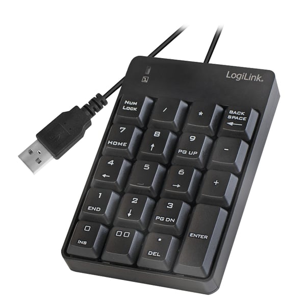 LogiLink ID0184 numeriskt tangentbord Bärbar dator Svart