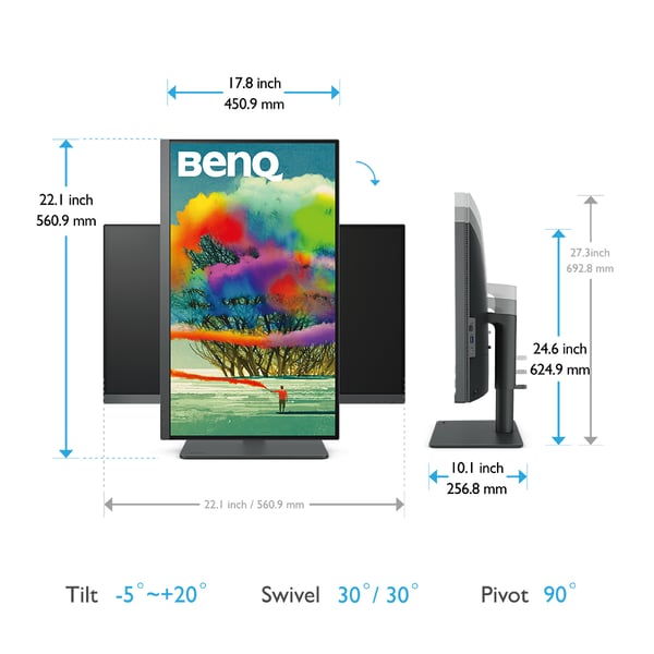 BenQ PD2705U computerskærm 68,6 cm (27") 3840 x 2160 pixel 4K Ultra HD LED Sort