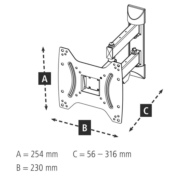 Hama 00118101 TV-kiinnike 121,9 cm (48") Musta