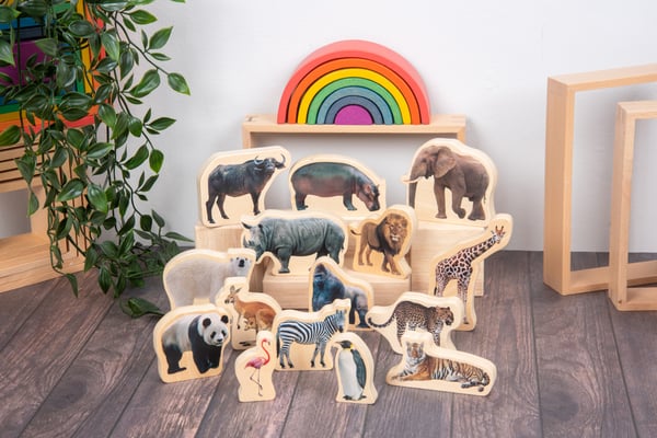 Tickit Wooden Wild Animal Blocks