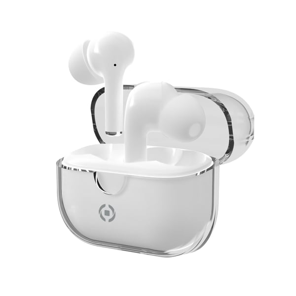Celly CLEAR Hörlurar True Wireless Stereo (TWS) I öra Samtal/musik USB Type-C Bluetooth Vit