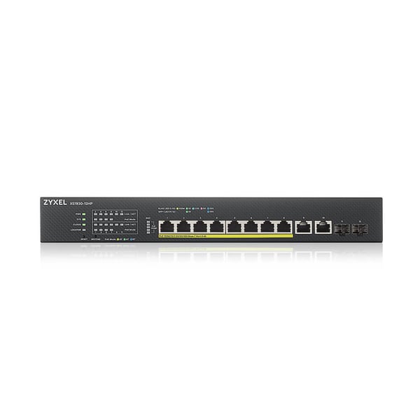 Zyxel XS1930-12HP-ZZ0101F verkkokytkin Hallittu L3 10G Ethernet (100/1000/10000) Power over Ethernet -tuki Musta