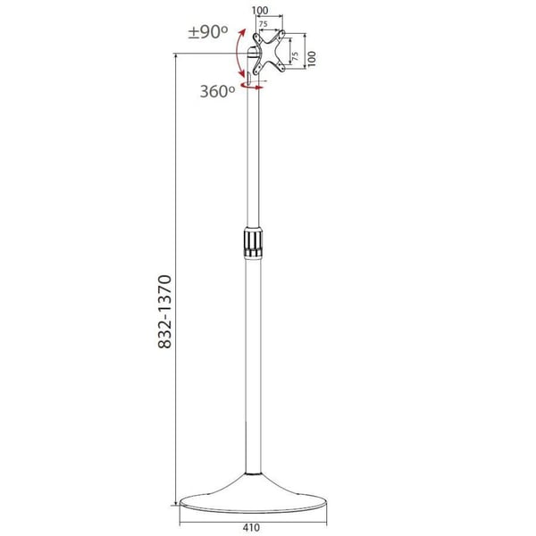 Techly ICA-TR10 skærmbeslag til skiltning 68,6 cm (27") Sølv