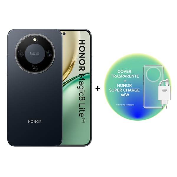 Honor Magic8 Lite 5G 17,2 cm (6.79") MagicOS 9.0 USB Type-C 8 GB 512 GB 7500 mAh Sort