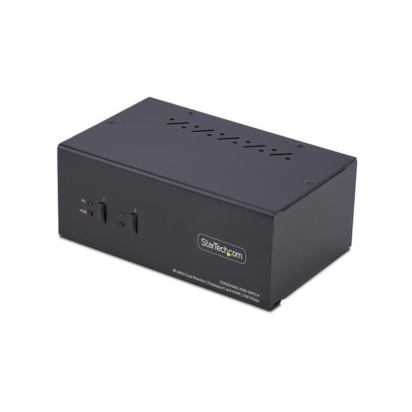 StarTech.com 2-Port Dual-Monitor DisplayPort och HDMI KVM-switch, 4K 60Hz
