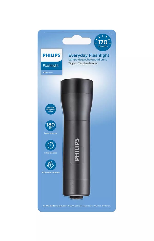 Philips SFL4001T/10 ficklampor Svart Trycklampa LED