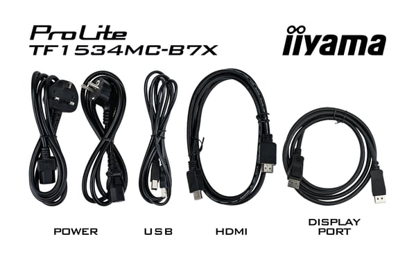 iiyama TF1534MC-B7X platta pc-skärmar 38,1 cm (15") 1024 x 768 pixlar XGA LED Pekskärm Flera användare Svart