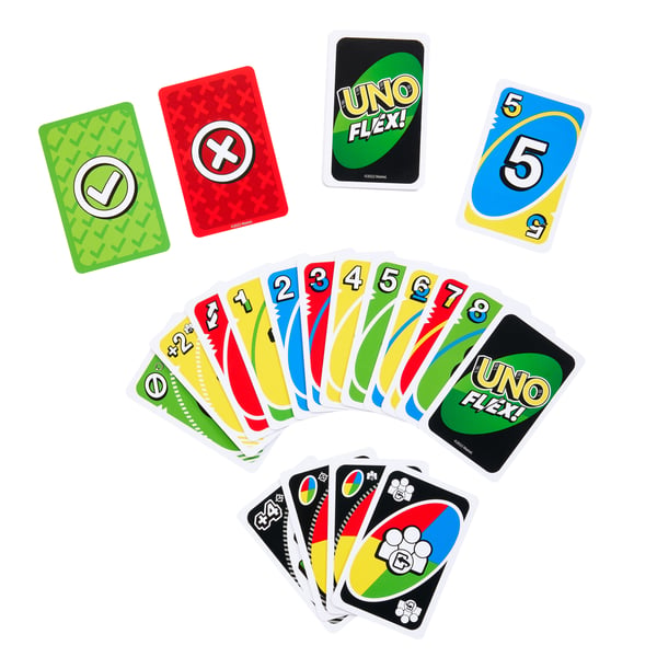 Mattel Games UNO Flex-kortspel, roliga spel för familjen och för spelkvällar