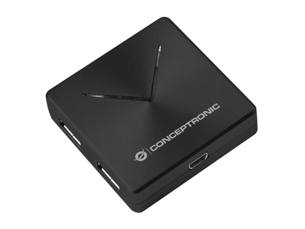 Conceptronic HUBBIES02B interface hub USB 3.2 Gen 1 (3.1 Gen 1) Mini-B 5000 Mbit/s Sort