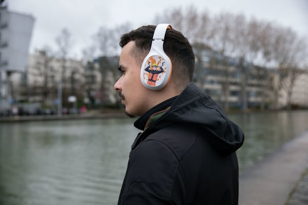 Konix Naruto KX BT HEADPHONES Headset Kabel & trådløs Spil Bluetooth Orange, Hvid