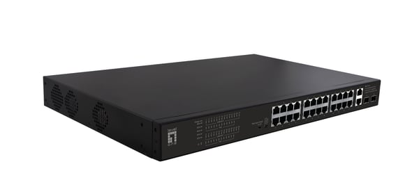 LevelOne FGP-2831 nätverksswitchar Ohanterad Fast Ethernet (10/100) Strömförsörjning via Ethernet (PoE) stöd 1U Svart
