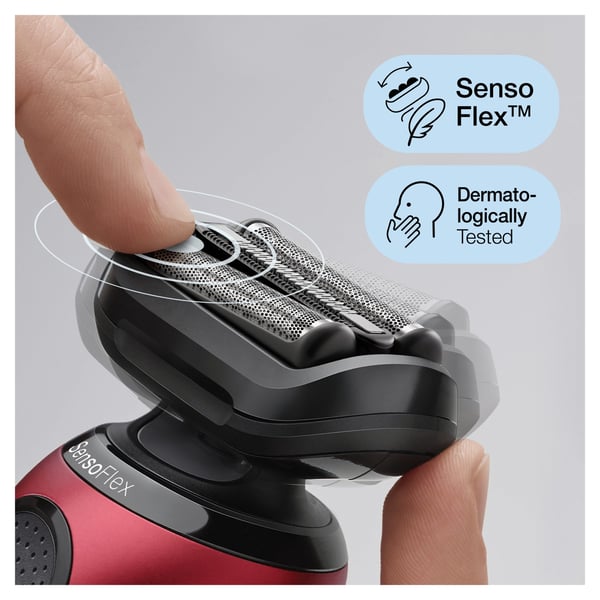 Braun Series 6 61-R1200s Folierakapparat Trimmer Svart, Röd
