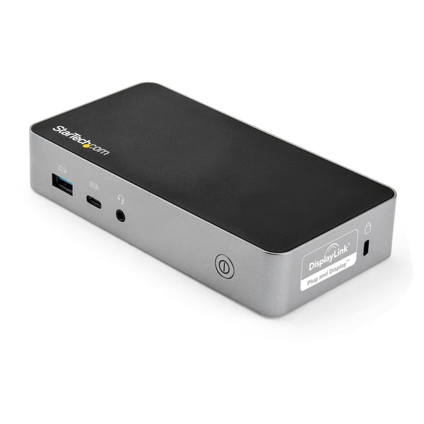 StarTech.com USB-C-dockningsstation ‒ dockningsstation för bärbar dator med dubbelskärm för HDMI 1080p ‒ strömförsörjning på 65W ‒ 1 st. USB-C, 3 st. USB-A, ethernet ‒ dockningsstation för Dual Video-visning med USB 3.1 Gen 1 Type-C ‒ Mac och Windows