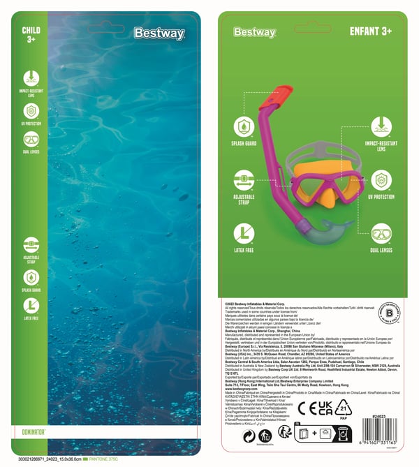 Bestway 24023 / 23 dykkemaske Polykarbonat Forskellige farver Barn