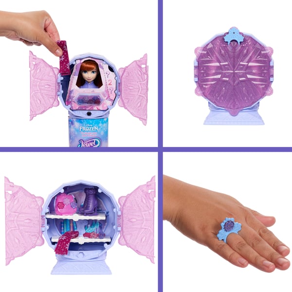 Disney Frozen Disney Frost Jewel Reveal Anna-skøjteløberdukke med 8 overraskelser, inkl. smykkeskrin og tilbehør