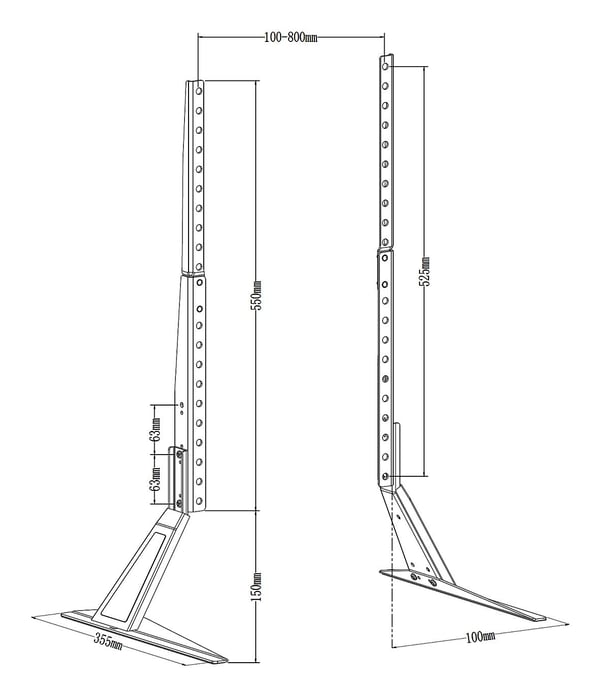 AISENS DT80F-305 TV-kiinnike 2,03 m (80") Musta