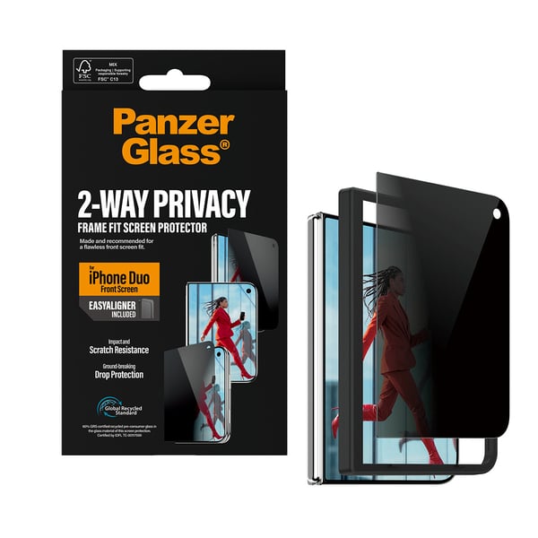 PanzerGlass ® Privacy Front Screen Protector iPhone Duo | FRAME FIT w. EasyAligner Kirkas näytönsuoja Apple 1 kpl