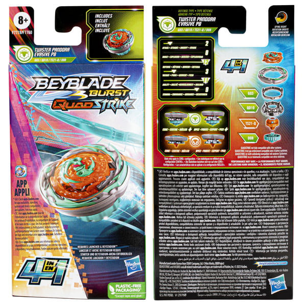 Beyblade Burst QuadStrike F7760EU6 aktivitetsleksak och skicklighetsspel Battle-snurrleksak