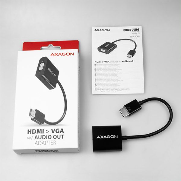 Axagon RVH-VGAN videokabeladapter 0,15 m HDMI Typ A (standard) VGA (D-Sub) Svart
