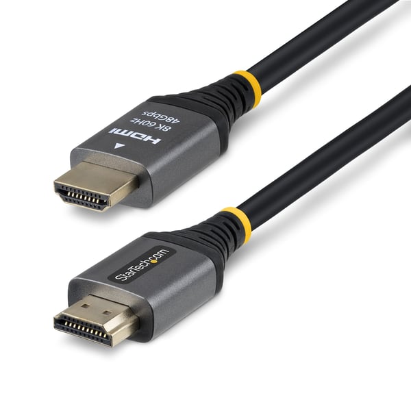 StarTech.com 30 cm certifierad HDMI-kabel med ultrahög hastighet, 8K 60 Hz/4K 120 Hz, HDMI 2.1-kabel med HDR10+/eARC, 48 Gbps, 8K HDMI-kabel för monitor/tv/skärm, flexibel TPE-mantel