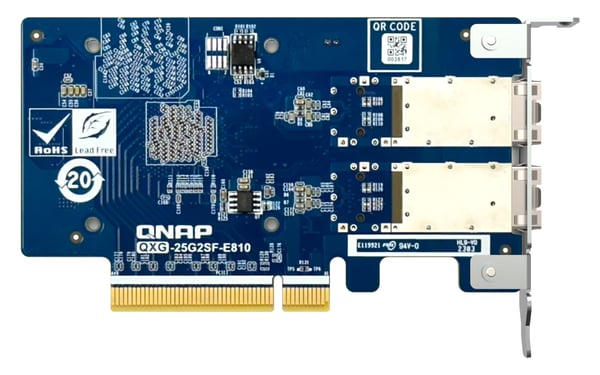 QNAP QXG-25G2SF-E810 nätverkskort Intern Fiber 25000 Mbit/s
