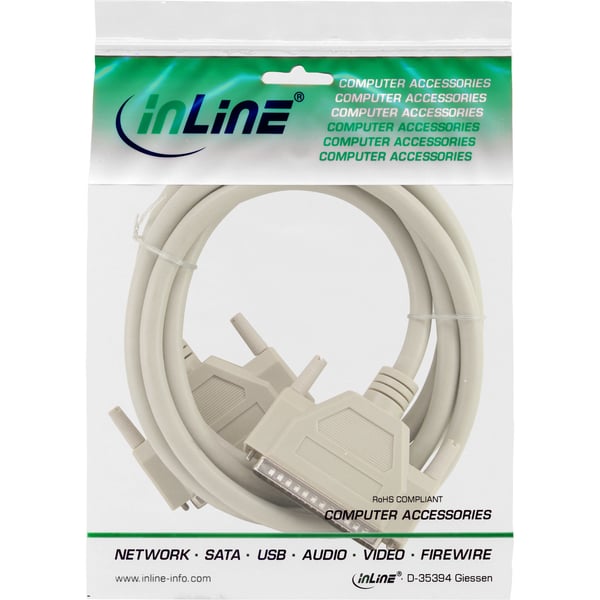 InLine 37373 serielkabel Beige 3 m DB37 M