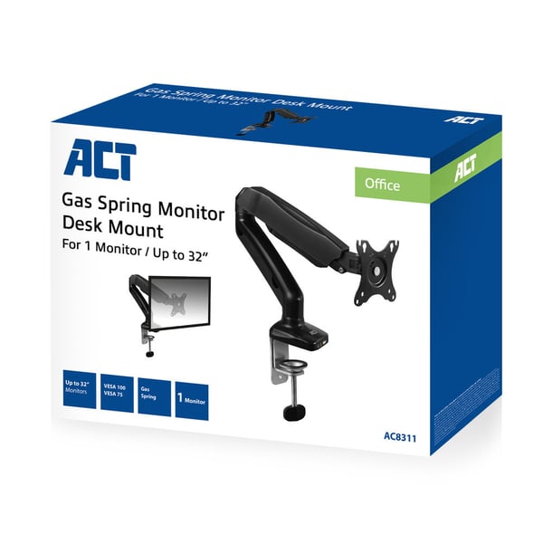 ACT AC8311 fäste och ställ till bildskärm 81,3 cm (32") Bord Svart