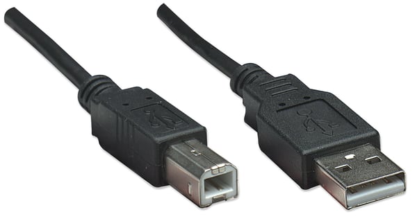 Manhattan 374507 USB-kabel USB 2.0 0,5 m USB A USB B 0,48 Gbit/sek. Sort