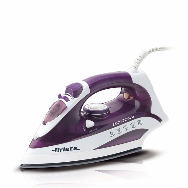 Ariete 6235/00 Kuiva- & höyrysilitysrauta Keraaminen pohjalevy 2000 W Valkoinen, Purppura