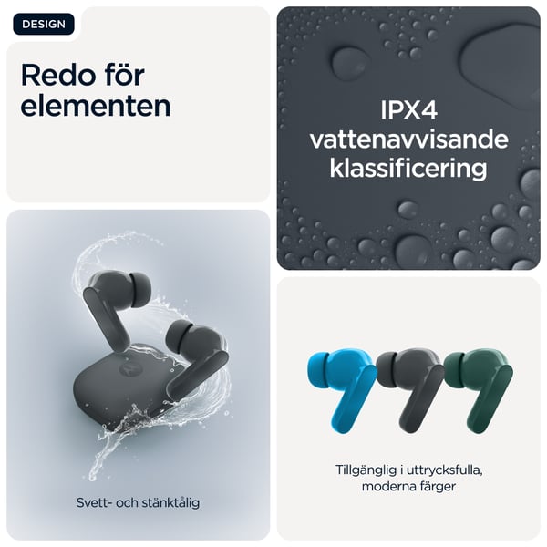 Motorola Solutions Moto Buds Bass dark shadow - Hörlurar - Stereo