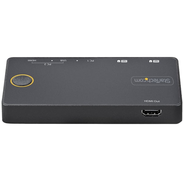 StarTech.com 2-ports hybrid USB-A + HDMI och USB-C KVM-switch - Enskild 4K 60 Hz HDMI 2.0-skärm - Kompakt HDMI KVM-switch för stationär/bärbar dator - USB-bussdriven - Thunderbolt 3-kompatibel